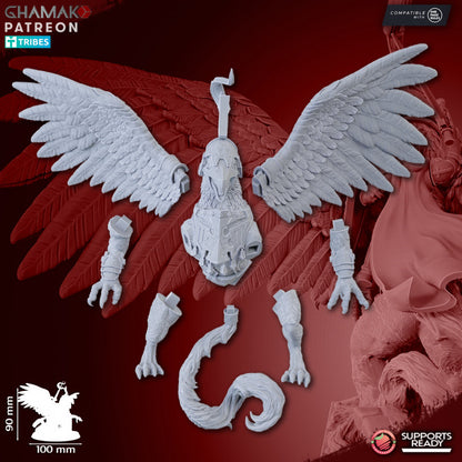 Duke on Gryphon, resin miniature, 28mm heroic scale unpainted resin, view 6