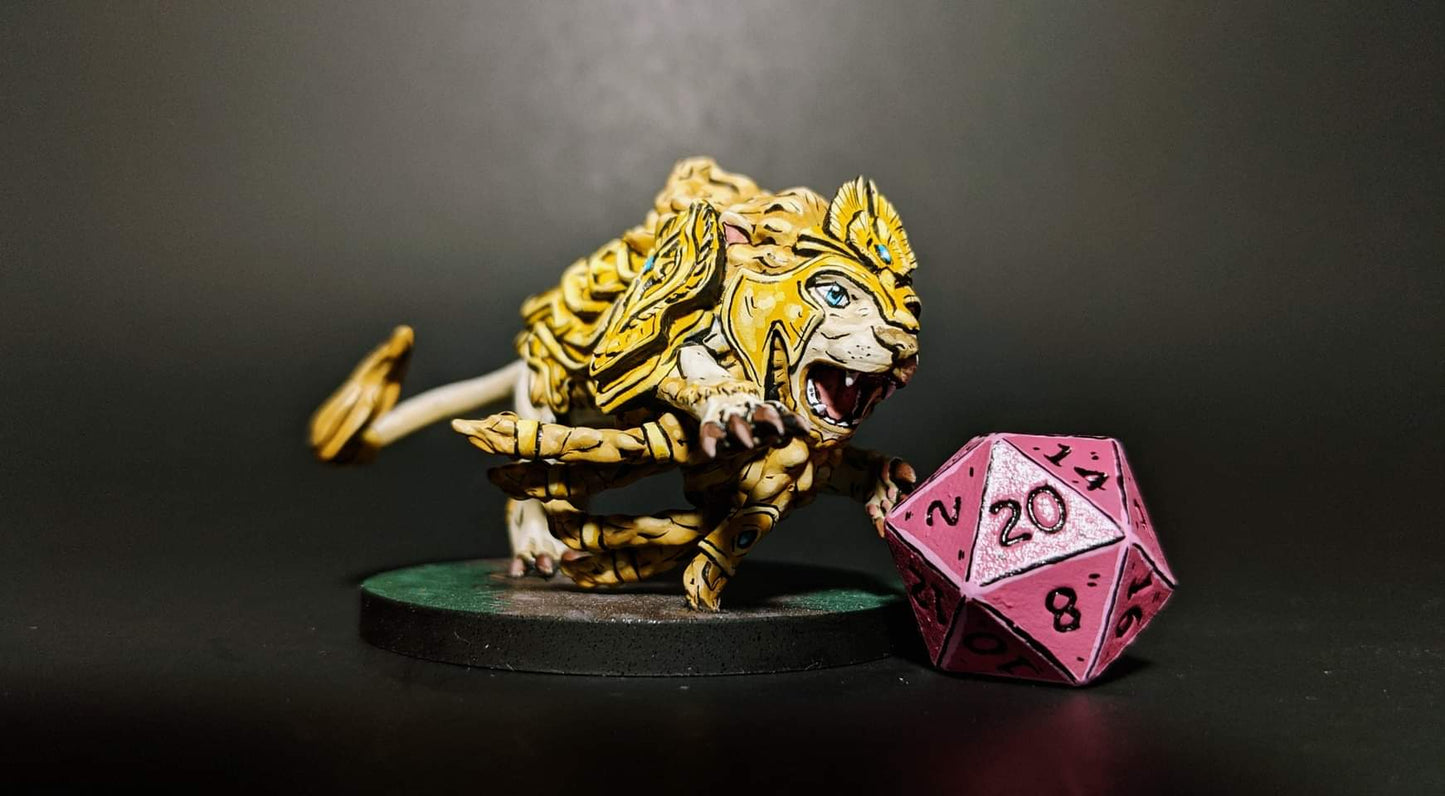 High Elf Lion 1, resin miniature, 28mm heroic scale unpainted resin, view 2