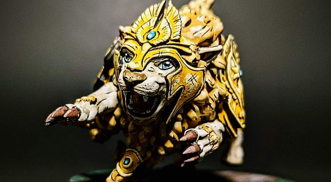High Elf Lion 1, resin miniature, 28mm heroic scale unpainted resin, view 4