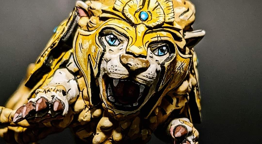 High Elf Lion 1, resin miniature, 28mm heroic scale unpainted resin, view 5