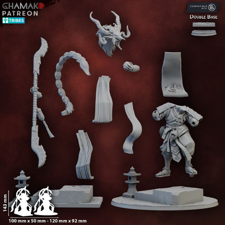 Kamineko, resin miniature, 28mm heroic scale unpainted resin, view 4