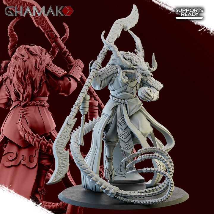 Kamineko, resin miniature, 28mm heroic scale unpainted resin, view 5