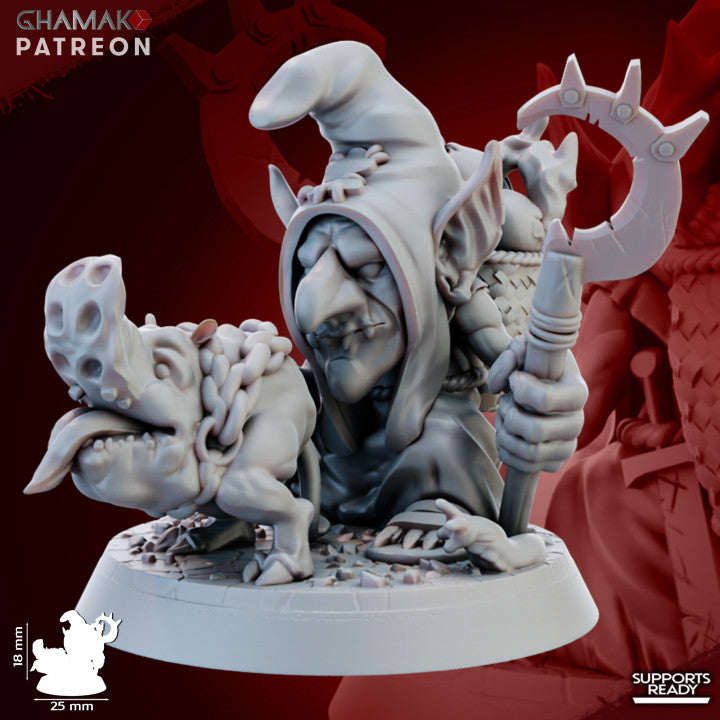 Porcini Sniffer (6 Units), resin miniature, 28mm heroic scale unpainted resin, view 2
