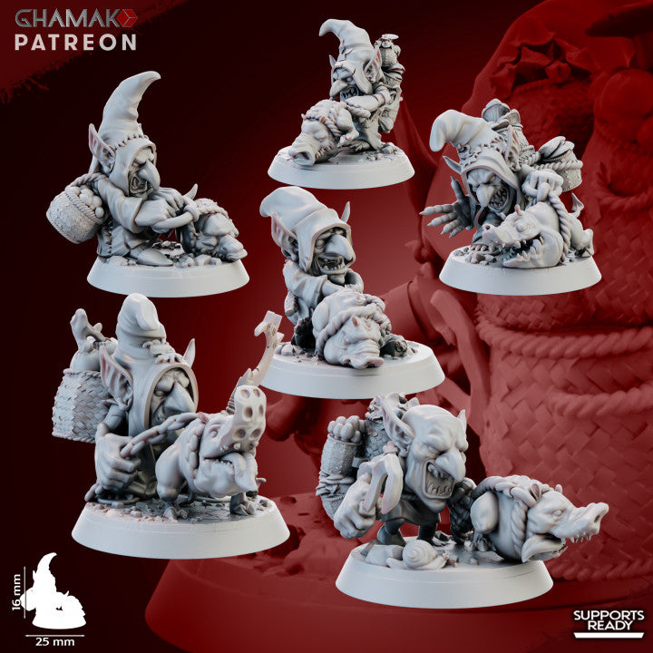 Porcini Sniffer (6 Units), resin miniature, 28mm heroic scale unpainted resin, view 3
