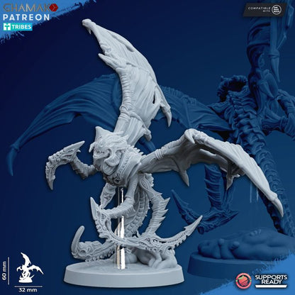 Pterofex (10 Units), Bio Swarm proxy miniature, 28mm heroic scale unpainted resin, view 2