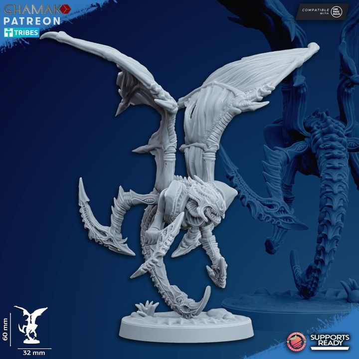 Pterofex (10 Units), Bio Swarm proxy miniature, 28mm heroic scale unpainted resin, view 5