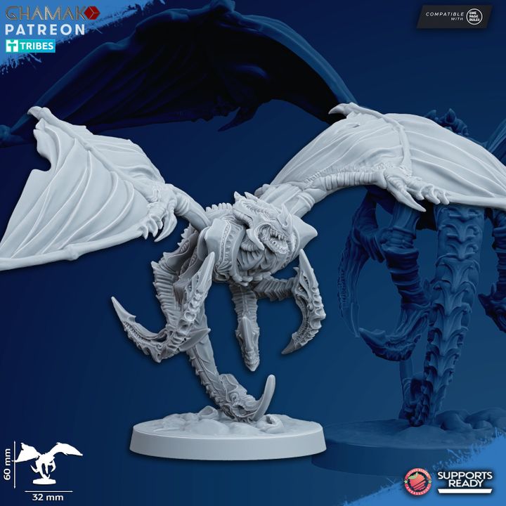 Pterofex (10 Units), Bio Swarm proxy miniature, 28mm heroic scale unpainted resin, view 6