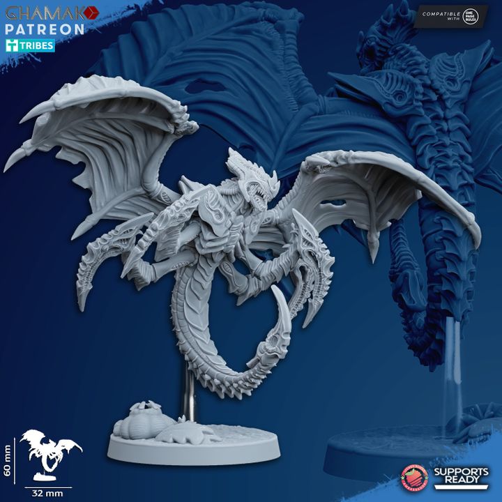 Pterofex (10 Units), Bio Swarm proxy miniature, 28mm heroic scale unpainted resin, view 8
