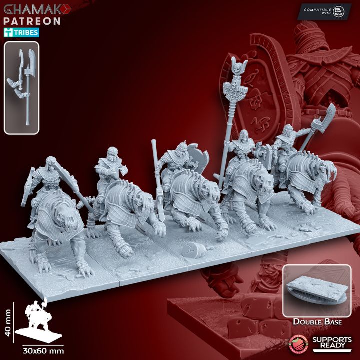 Sabretooth Riders (5 Units), resin miniature, 28mm heroic scale unpainted resin, view 3