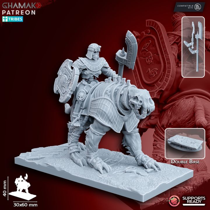 Sabretooth Riders (5 Units), resin miniature, 28mm heroic scale unpainted resin, view 5