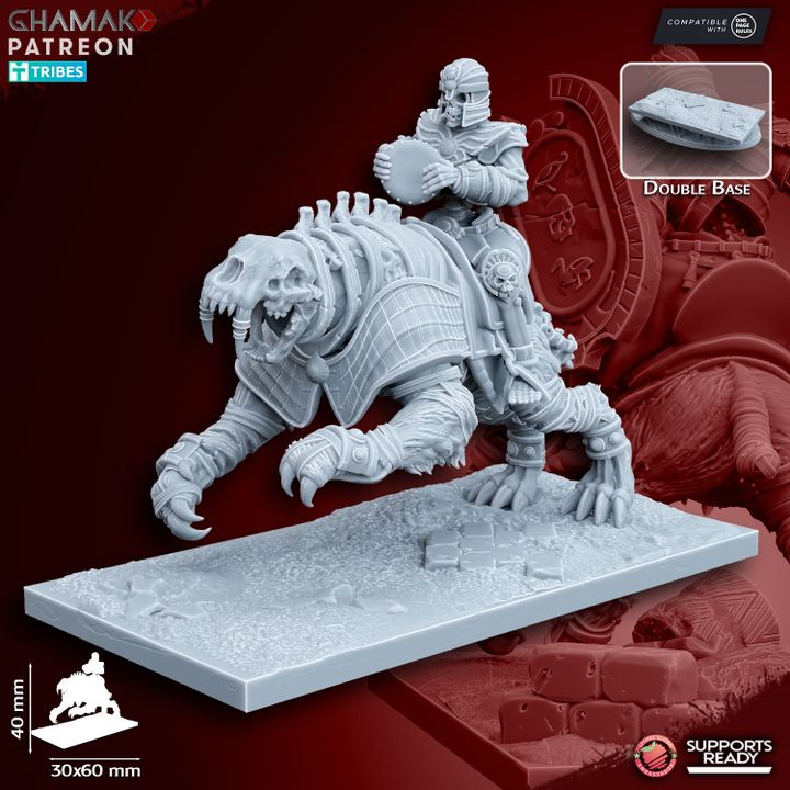 Sabretooth Riders (5 Units), resin miniature, 28mm heroic scale unpainted resin, view 6