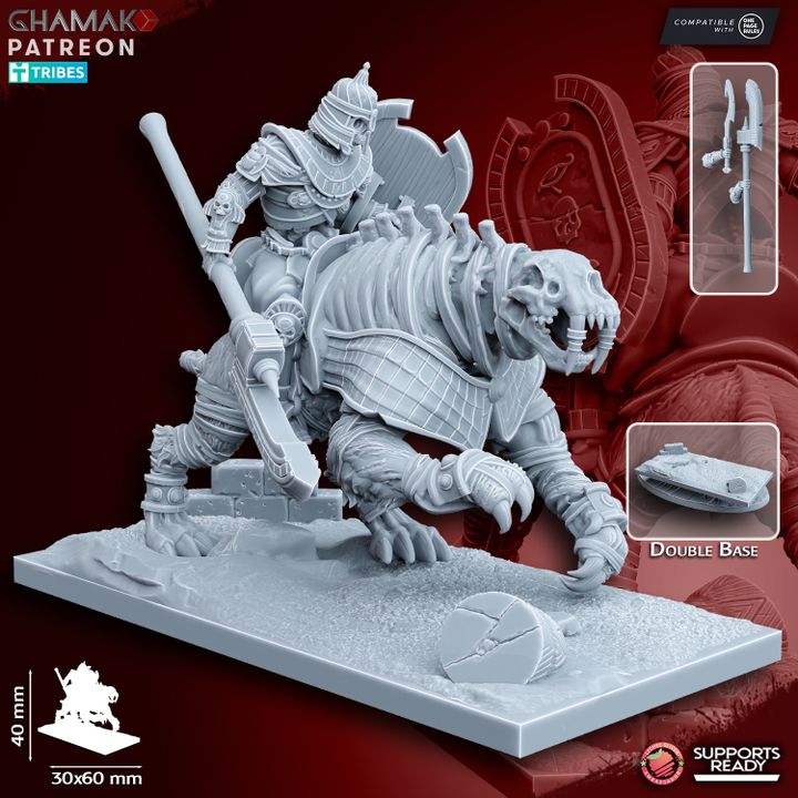 Sabretooth Riders (5 Units), resin miniature, 28mm heroic scale unpainted resin, view 7