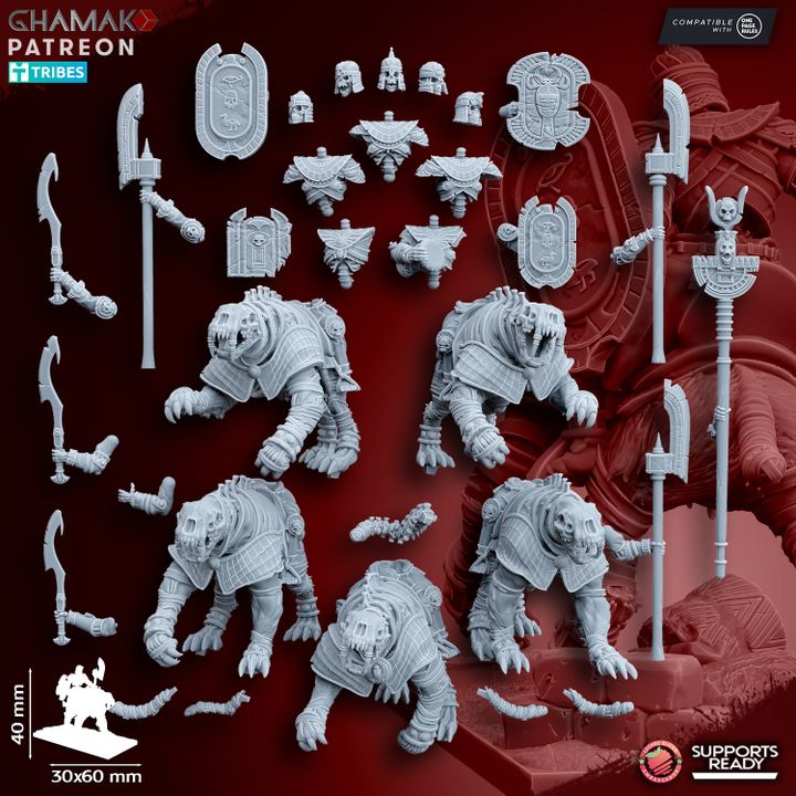 Sabretooth Riders (5 Units), resin miniature, 28mm heroic scale unpainted resin, view 9