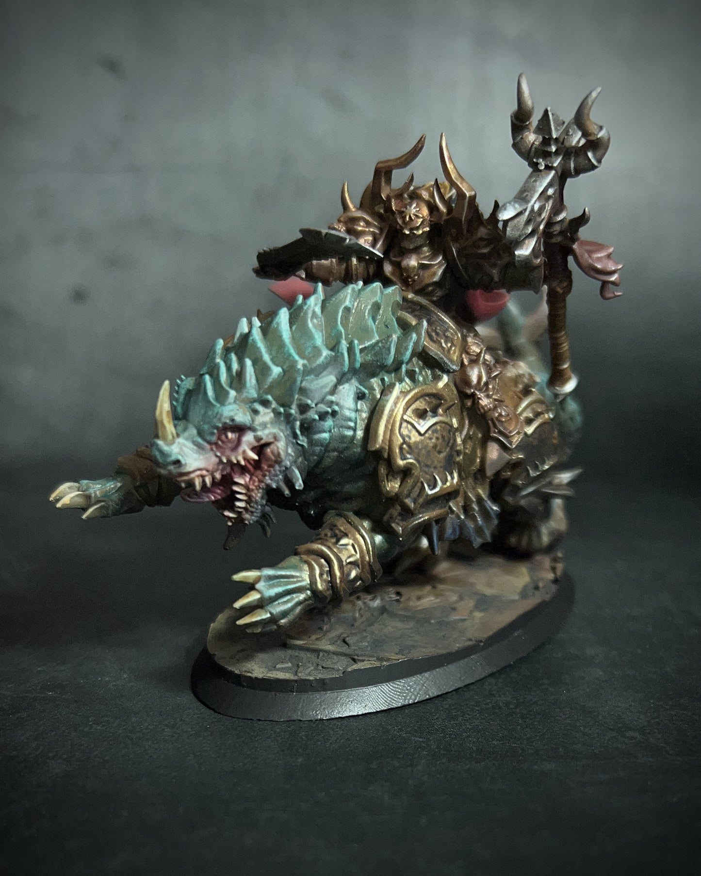 Chaos Charcadon, resin miniature, 28mm heroic scale unpainted resin, view 2