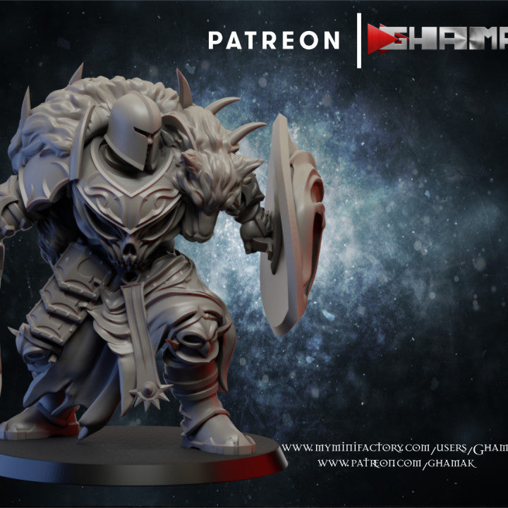 Chaos Warrior, resin miniature, 28mm heroic scale unpainted resin
