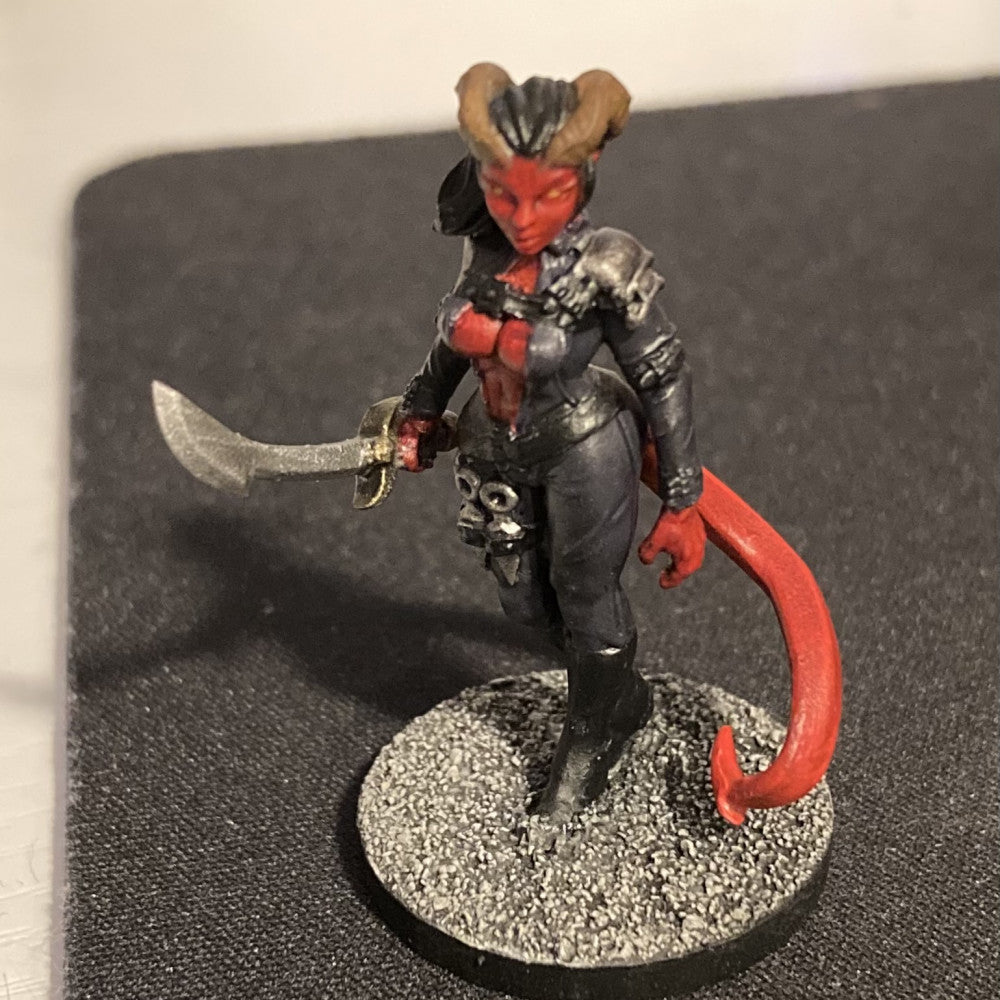 Tiefling Team, resin miniature, 28mm heroic scale unpainted resin, view 9