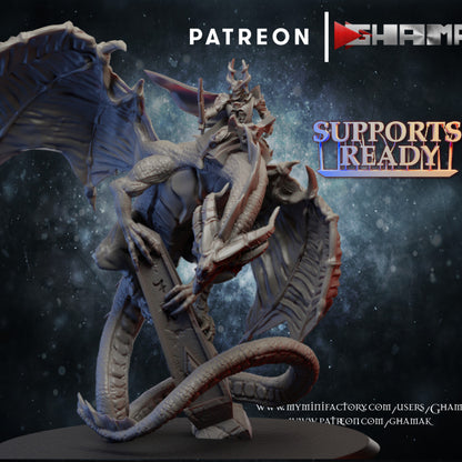 Dark Elf Dragon, resin miniature, 28mm heroic scale unpainted resin
