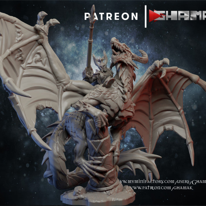 High Elf Dragon, resin miniature, 28mm heroic scale unpainted resin