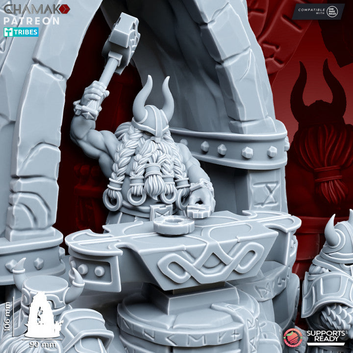 Anvil of the Forgegod, resin miniature, 28mm heroic scale unpainted resin