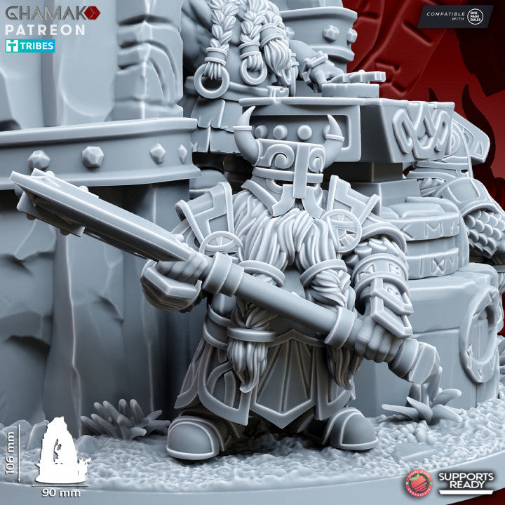 Anvil of the Forgegod, resin miniature, 28mm heroic scale unpainted resin, view 2