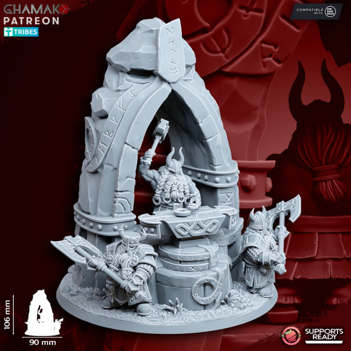 Anvil of the Forgegod, resin miniature, 28mm heroic scale unpainted resin, view 3