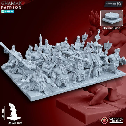 Berzerkers (10 Units), resin miniature, 28mm heroic scale unpainted resin, view 3