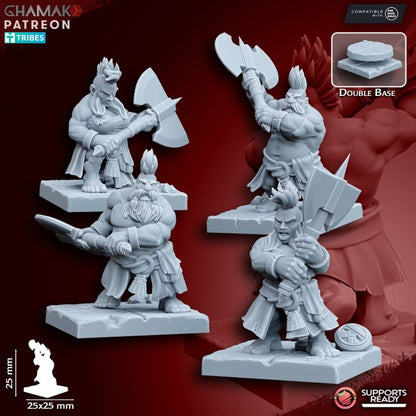 Berzerkers (10 Units), resin miniature, 28mm heroic scale unpainted resin, view 4