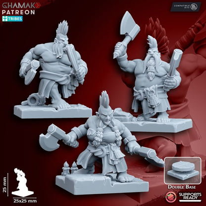 Berzerkers (10 Units), resin miniature, 28mm heroic scale unpainted resin, view 6
