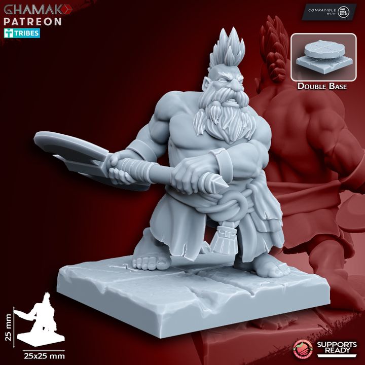 Berzerkers (10 Units), resin miniature, 28mm heroic scale unpainted resin, view 7