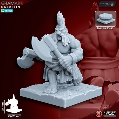 Berzerkers (10 Units), resin miniature, 28mm heroic scale unpainted resin, view 8