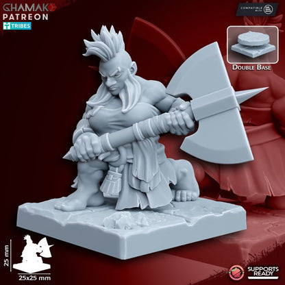 Berzerkers (10 Units), resin miniature, 28mm heroic scale unpainted resin, view 9