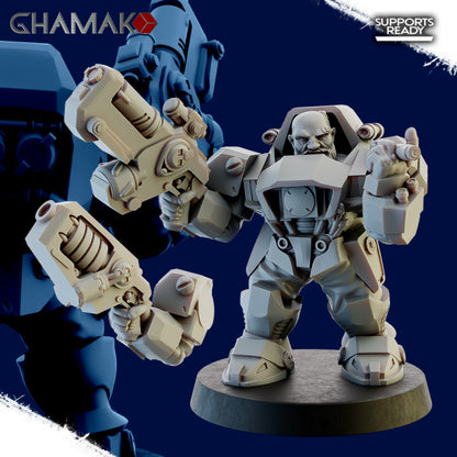 Space Dwarf Border's Warriors (12 Units), Space Dwarf proxy miniature, 28mm heroic scale unpainted resin, view 6