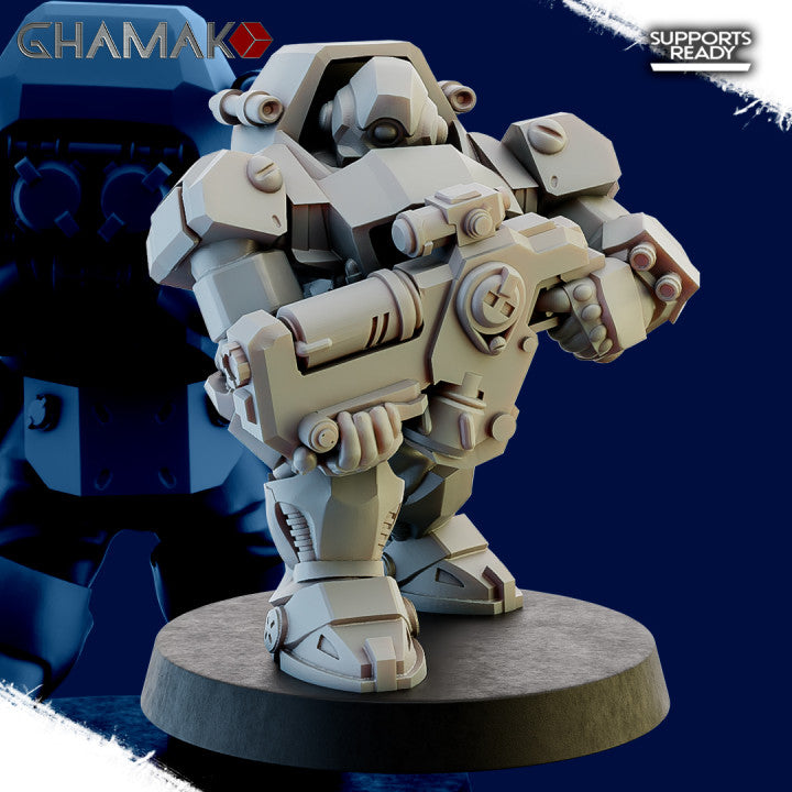Space Dwarf Border's Warriors (12 Units), Space Dwarf proxy miniature, 28mm heroic scale unpainted resin, view 9