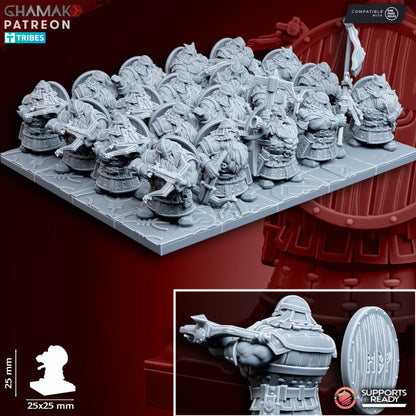 Clan Crossbowmen (10 Units), resin miniature, 28mm heroic scale unpainted resin