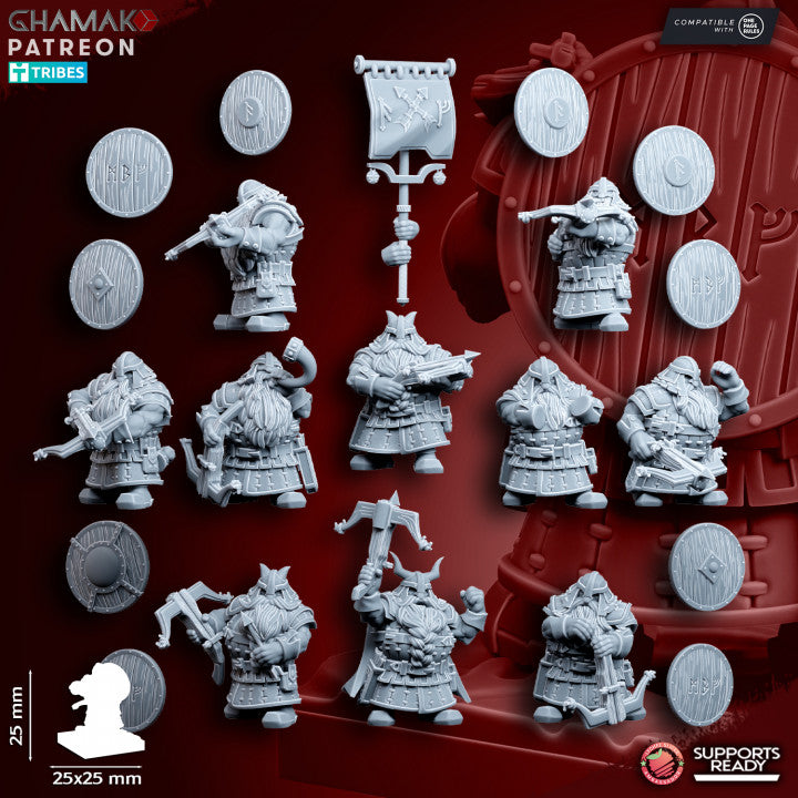 Clan Crossbowmen (10 Units), resin miniature, 28mm heroic scale unpainted resin, view 2