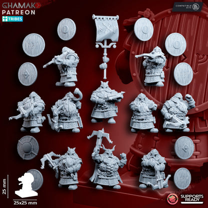 Clan Crossbowmen (10 Units), resin miniature, 28mm heroic scale unpainted resin, view 2