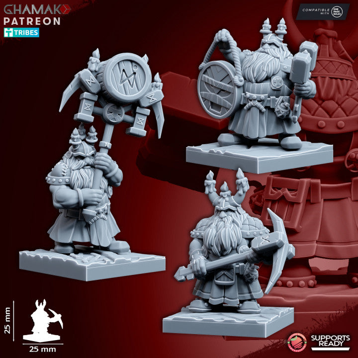Clan Miners (10 Units), resin miniature, 28mm heroic scale unpainted resin, view 3