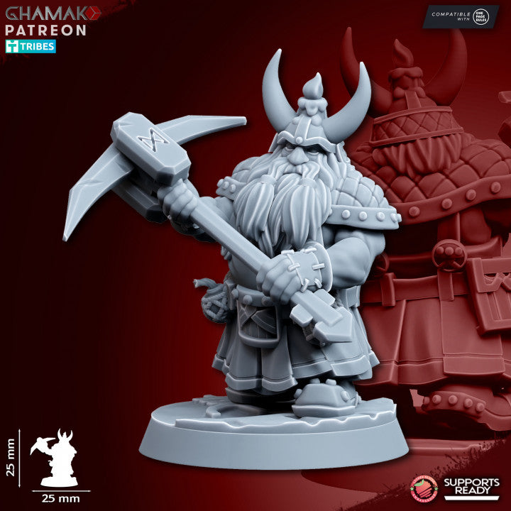 Clan Miners (10 Units), resin miniature, 28mm heroic scale unpainted resin, view 4