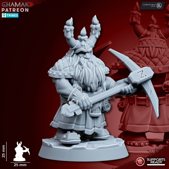 Clan Miners (10 Units), resin miniature, 28mm heroic scale unpainted resin, view 6