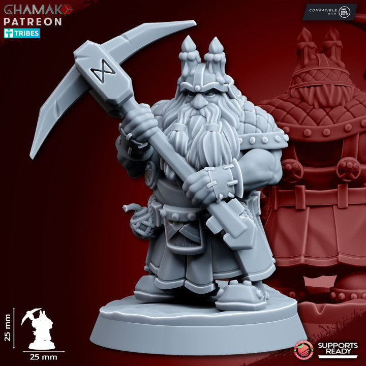 Clan Miners (10 Units), resin miniature, 28mm heroic scale unpainted resin, view 8