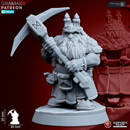Clan Miners (10 Units), resin miniature, 28mm heroic scale unpainted resin, view 8