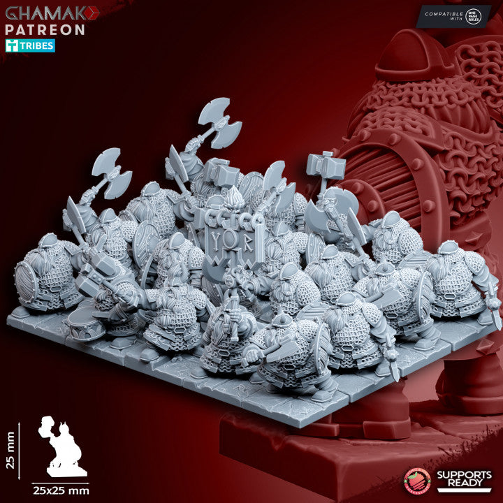 Clan Warriors (Handweapon and Shield) (10 Units), resin miniature, 28mm heroic scale unpainted resin, view 2