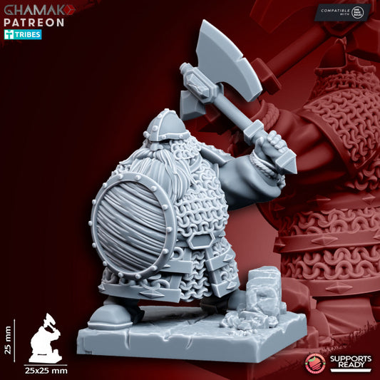 Clan Warriors (Handweapon and Shield) (10 Units), resin miniature, 28mm heroic scale unpainted resin, view 3