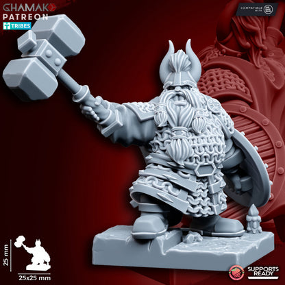 Clan Warriors (Handweapon and Shield) (10 Units), resin miniature, 28mm heroic scale unpainted resin, view 5