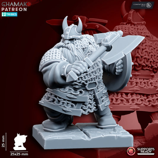Clan Warriors (Handweapon and Shield) (10 Units), resin miniature, 28mm heroic scale unpainted resin, view 7