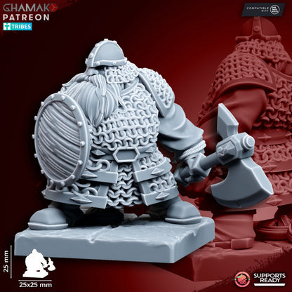 Clan Warriors (Handweapon and Shield) (10 Units), resin miniature, 28mm heroic scale unpainted resin, view 8