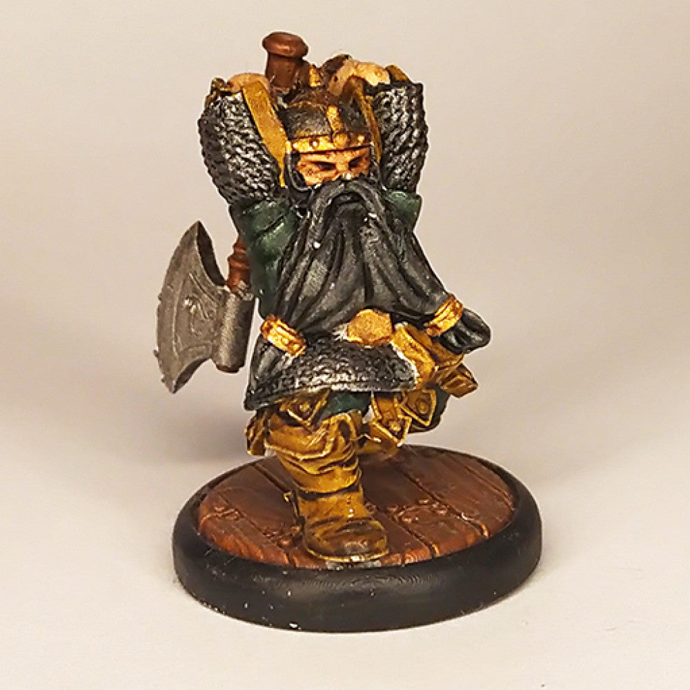 Dwarf Hero, resin miniature, 28mm heroic scale unpainted resin, view 4