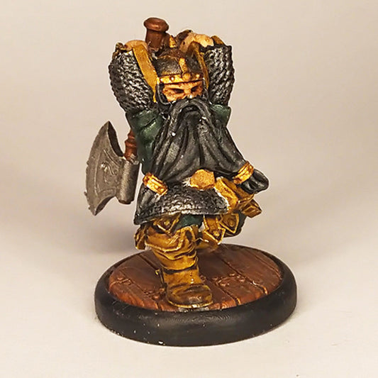 Dwarf Hero, resin miniature, 28mm heroic scale unpainted resin, view 4
