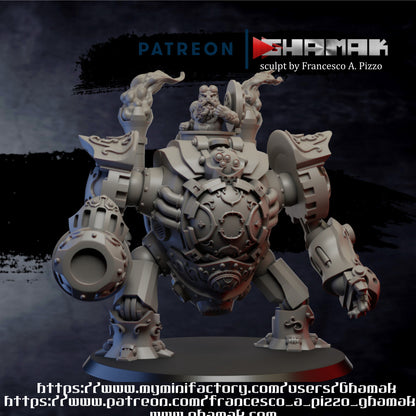 Dwarf Iron Golem, resin miniature, 28mm heroic scale unpainted resin, view 3