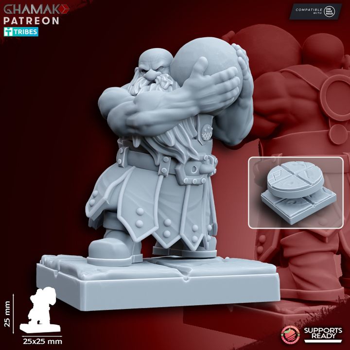 Dwarven Cannon (4 Units), resin miniature, 28mm heroic scale unpainted resin, view 6